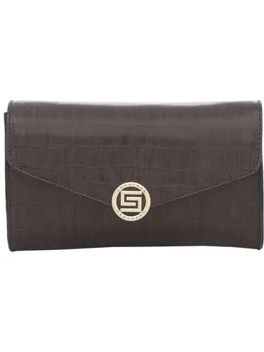 Bolsa Transversal Couro Croco Chocolate Pequena 78056.25