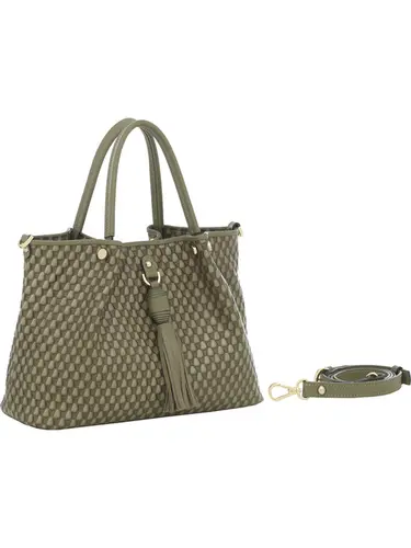 Bolsa Tote Couro Drops Oliva Media 78061.25