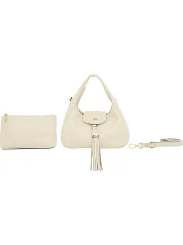 Bolsa de Mao Couro Marfim Media 78062.25