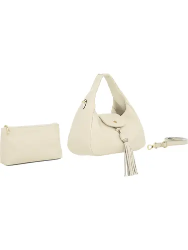 Bolsa de Mao Couro Marfim Media 78062.25