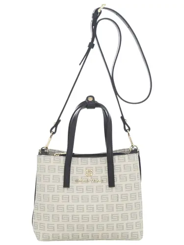 Bolsa Transversal Milano Creme/Preto Pequena 87002.25