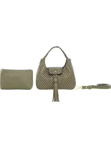 Bolsa de Mao Couro Drops Oliva Media 78062.25