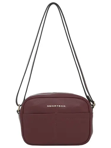 Bolsa Transversal Couro Burgundy Media 78037.25