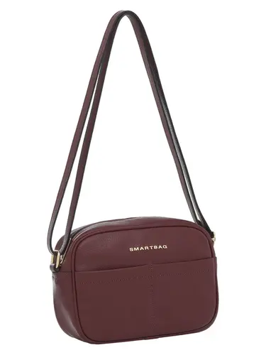 Bolsa Transversal Couro Burgundy Media 78037.25