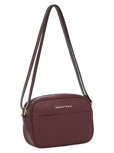 Bolsa Transversal Couro Burgundy Media 78037.25