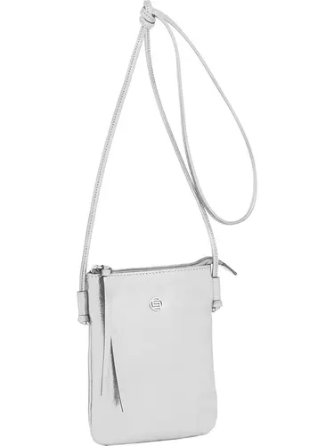 Bolsa Transversal Couro Metalizado Prata Pequena 78246.25