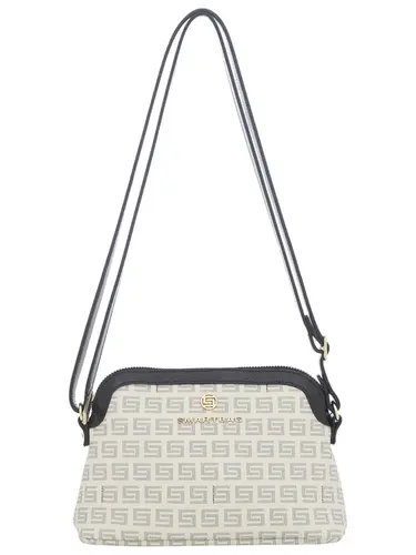 Bolsa Transversal Milano Creme/Preto Pequena 87010.25