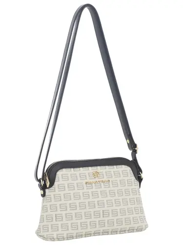 Bolsa Transversal Milano Creme/Preto Pequena 87010.25