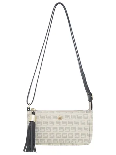 Bolsa Transversal Milano Creme/Preto Pequena 87060.25