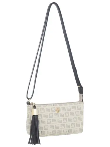 Bolsa Transversal Milano Creme/Preto Pequena 87060.25