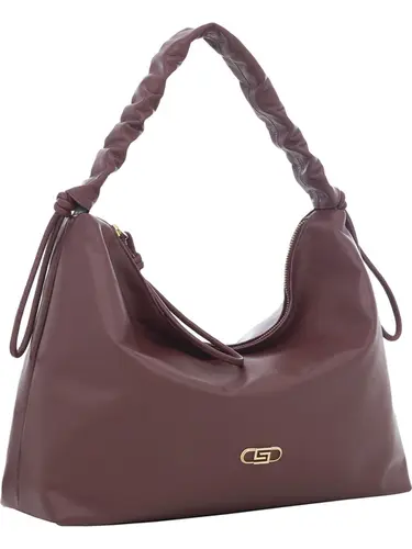 Bolsa Tiracolo Couro Burgundy Grande 78081.25
