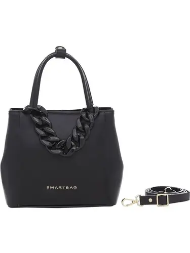 Bolsa Alça de Mão Smartbag Couro Preto - 73058.23