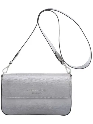 Bolsa Transversal Smartbag  Couro Degrade Prata - 77051.20