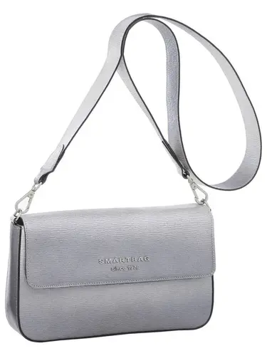 Bolsa Transversal Smartbag  Couro Degrade Prata - 77051.20
