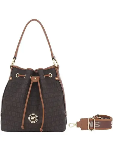 Bolsa Alca de Mao Smartbag Milano Chocolate/Cadarco Tricolor - 86038.24