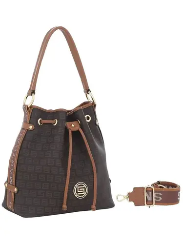 Bolsa Alca de Mao Smartbag Milano Chocolate/Cadarco Tricolor - 86038.24