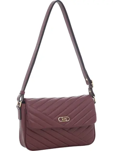 Bolsa Transversal Couro Burgundy Media 78072.25