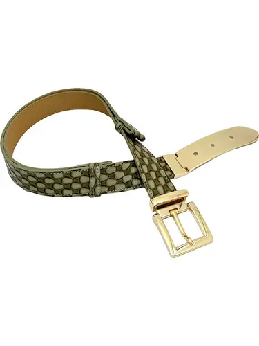 Cinto Couro Vaqueta Drops Oliva - 78408.25