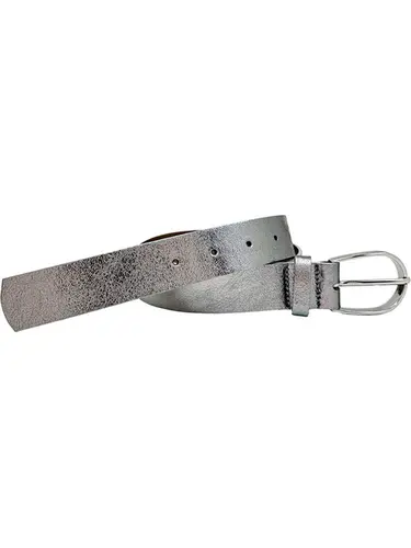 Cinto Couro Metalizado Inox - 78403.25