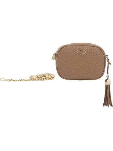 Bolsa Transversal Couro Tresse Caramelo Pequena 78064.25