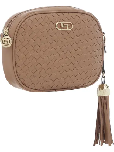 Bolsa Transversal Couro Tresse Caramelo Pequena 78064.25