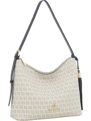 Bolsa Hobo Milano Creme/Preto Media 87024.25