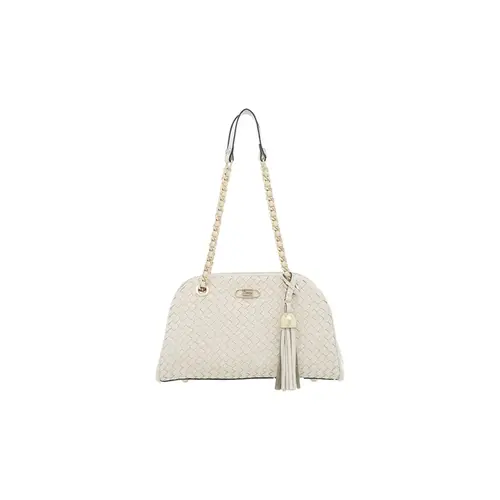 Bolsa Tiracolo Couro Tresse OffWhite Media 78065.25