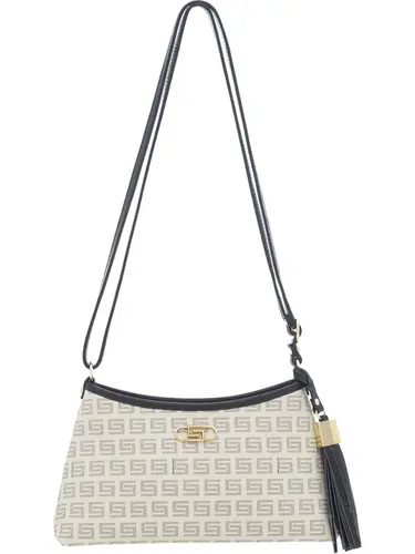 Bolsa Transversal Milano Creme/Preto Pequena 87016.25