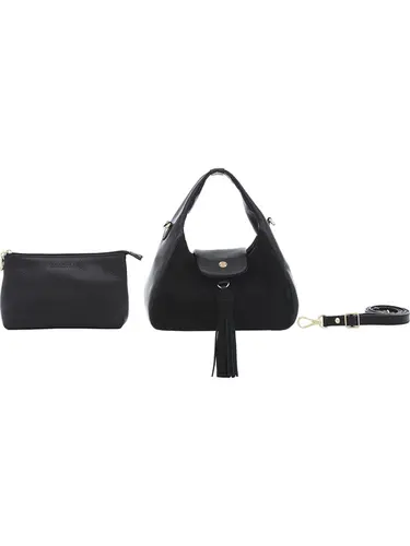Bolsa de Mão Couro Camurça Preto Media 78086.25