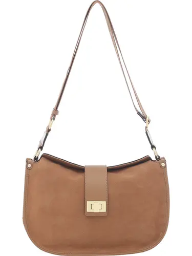 Bolsa Transversal Couro Camurça Caramelo Pequena 78079.25