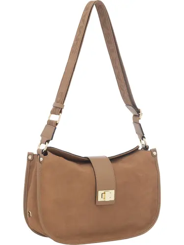 Bolsa Transversal Couro Camurça Caramelo Pequena 78079.25