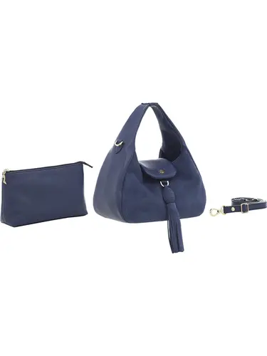 Bolsa de Mão Couro Camurça Marinho Media 78086.25