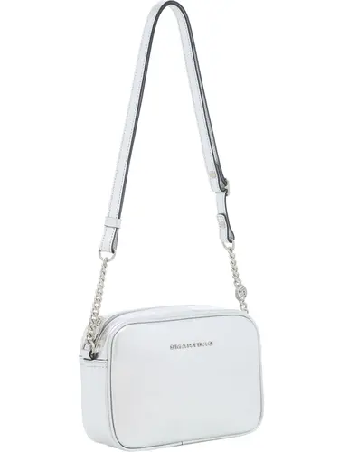 Bolsa Transversal Couro Metalizado Prata Pequena 78067.25