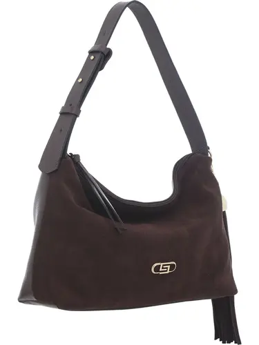 Bolsa Hobo Couro Camurca Chocolate Media 78076.25