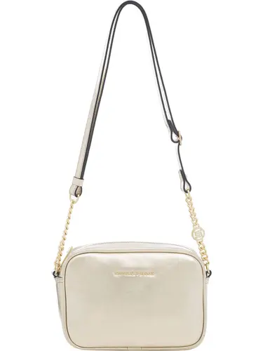 Bolsa Transversal Couro Metalizado Ouro Light Pequena 78067.25