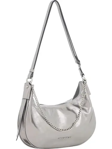 Bolsa Transversal Couro Metalizado Inox Media 78069.25
