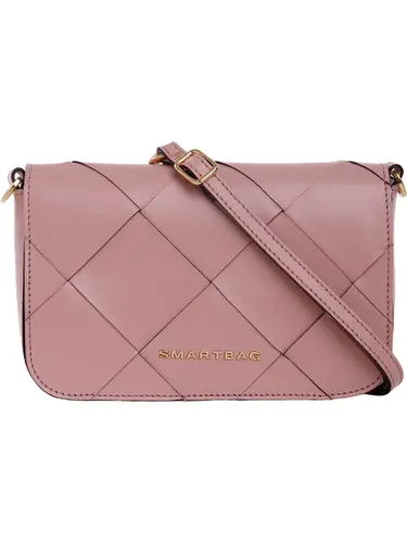 Bolsa Tiracolo Couro Tresse Rosa Pequena  79015.26