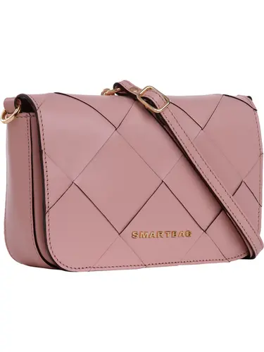 Bolsa Tiracolo Couro Tresse Rosa Pequena  79015.26