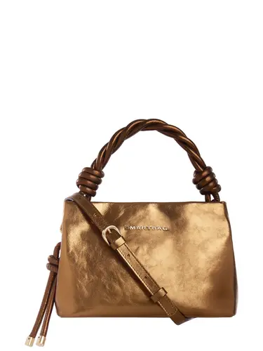 Bolsa de Mão Couro Metalizado Bronze Pequena 79017.26