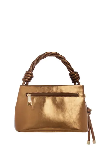 Bolsa de Mão Couro Metalizado Bronze Pequena 79017.26