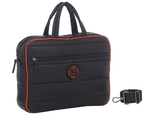 Bolsa Alça de Mão Smartbag Nylon Preto - Tangerina - 88027.23