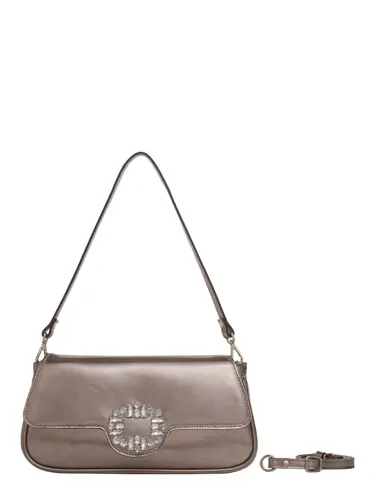 Bolsa Transversal Couro Metalizado Inox 79003.26