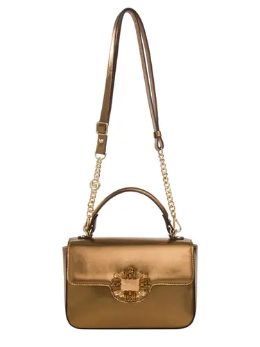 Bolsa Transversal Couro Metalizado Bronze 79006.26