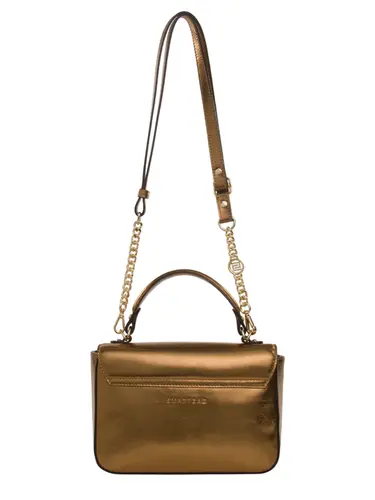 Bolsa Transversal Couro Metalizado Bronze 79006.26