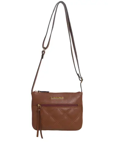 Bolsa Transversal Couro Whisky 85200.25