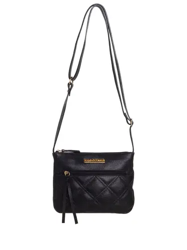Bolsa Transversal Couro Preto 85200.25