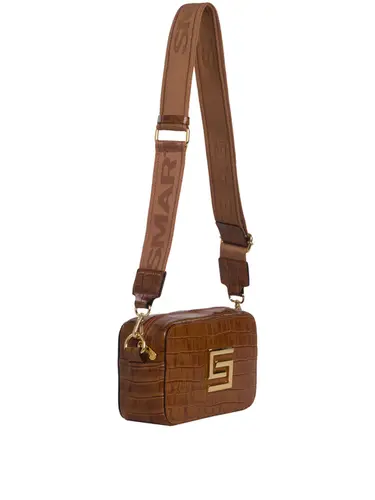 Bolsa Transversal Croco Chocolate Pequena - 85202.25