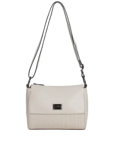 Bolsa Transversal Couro/Croco Off White Media 85225.25