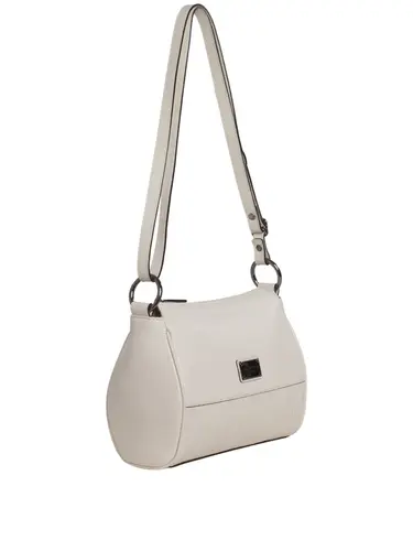 Bolsa Transversal Couro/Croco Off White Media 85225.25