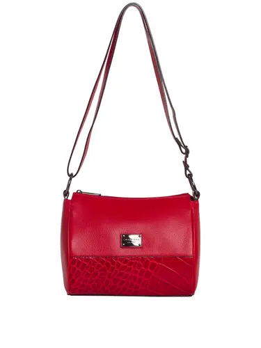 Bolsa Transversal Couro/Croco Vermelho Media 85225.25